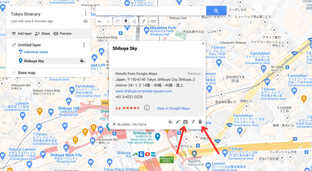 google maps options