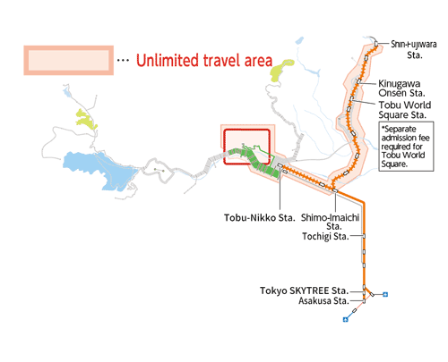 Nikko Pass World Heritage Area map