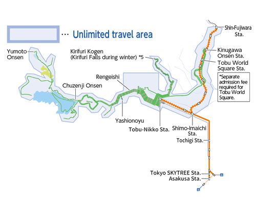 Nikko Pass all area map