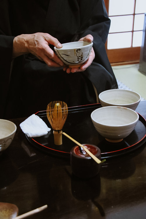 matcha tea in temple