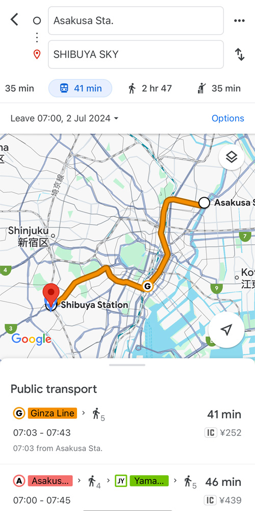 google maps in japan