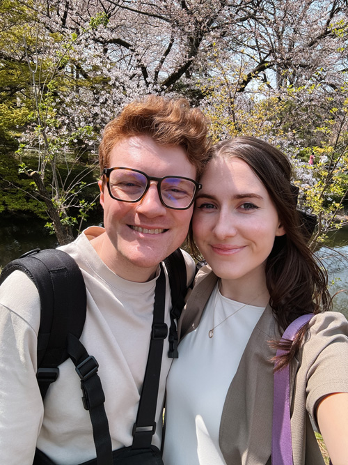 nele and richard in shinjuku gyoen park