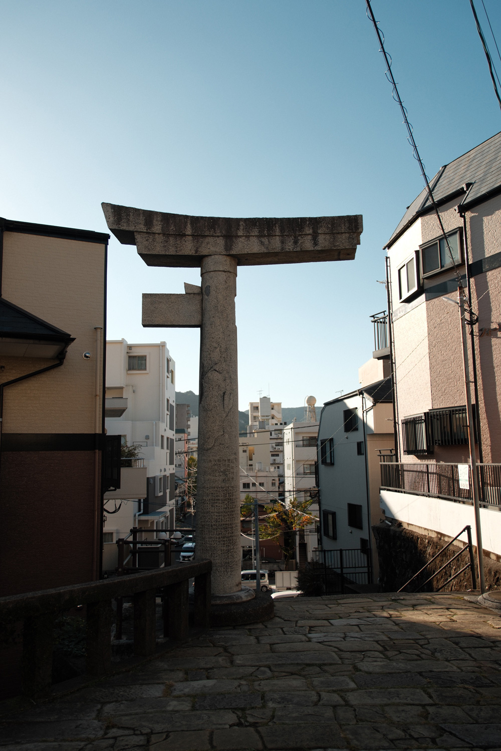 one legged torii gate sanno shrine nagasaki