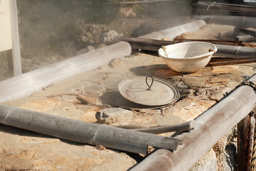public steamer in unzen onsen