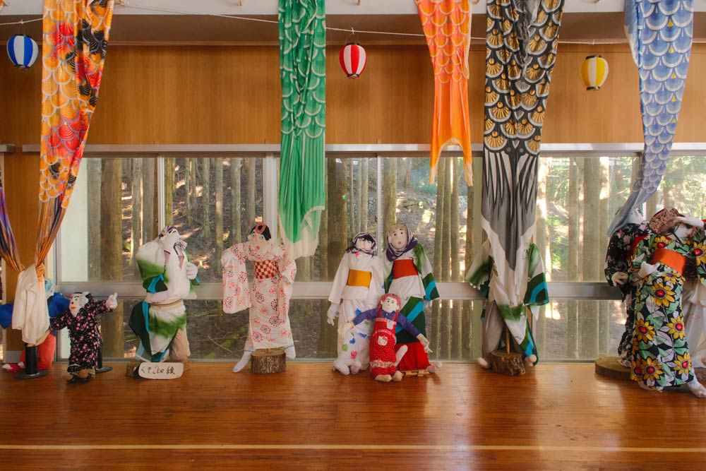 abandoned school in nagoro scarecrow village filled with scarecrows