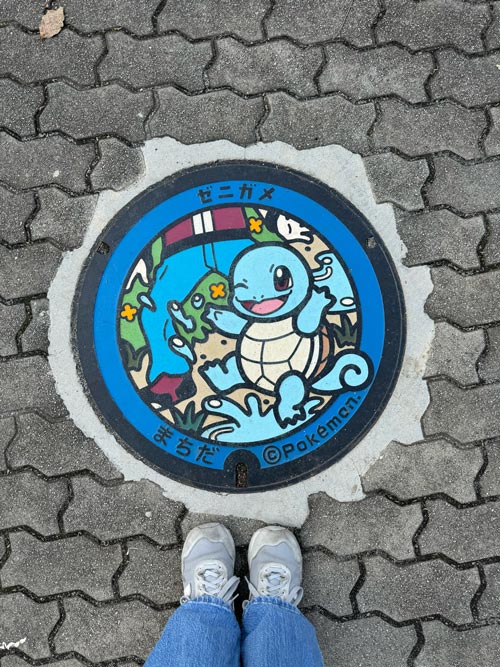 squirtle pokemon manhole cover in machida tokyo