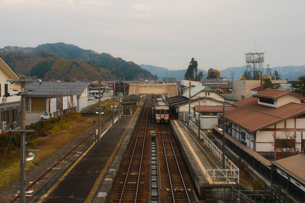 train station hida-furukawa from above as pictures in your name movie