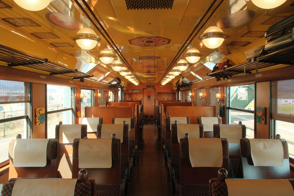 inside the two star 4047 train in kyushu